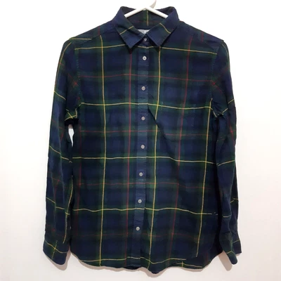 $19.95 • Buy Uniqlo Flannel Shirt Womens Blue Green Long Sleeve Button Up Size Medium