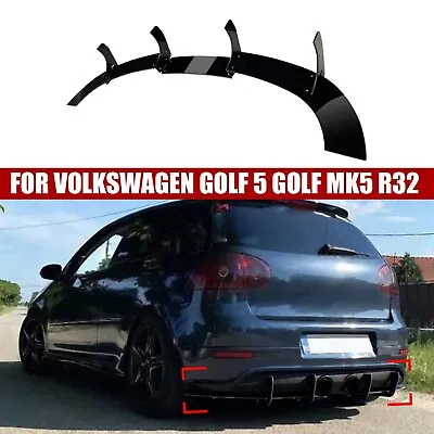 Rear Bumper Lip Diffuser 3 Fin Valance Spoiler For Volkswagen Golf MK5 R32 05-09 • $84.38