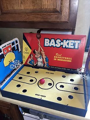 Vintage 1962 Cadaco Bas-Ket Real Basketball In Miniature Great Condition • $25