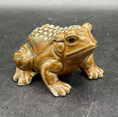 Majolica Glaze Hand Painted Horn Toad/Frog Vintage Made In Japan Figurine • $18