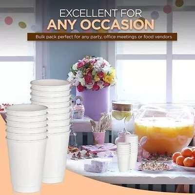 500 X 12oz White Double Wall Insulated Disposable Coffee Cups - Kraft Paper Cups • £55.79