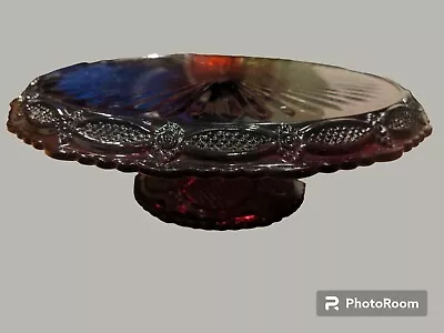 Vintage Avon Cape Cod Collection Pedestal Cake Stand Plate Ruby Red Glass • $79.70