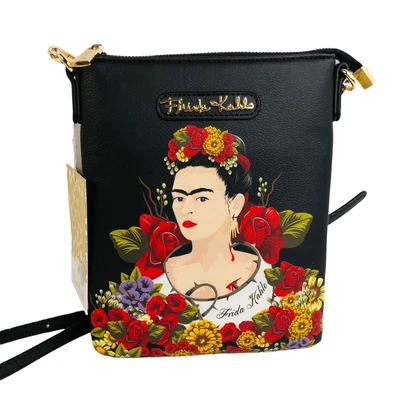 $49.26 • Buy NEW Frida Kahlo Floral Collection Crossbody Purse Handbag Bag Black NWT
