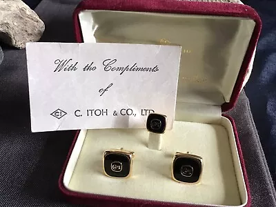 Vintage C. Itoh Employee Service Award Promotion Cufflinks By Mikimoto Boxed Set • $37.32