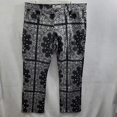 Golden Denim Men's Jeans Black & White Geometric Print Size 38 X31  11624-0618 • $63