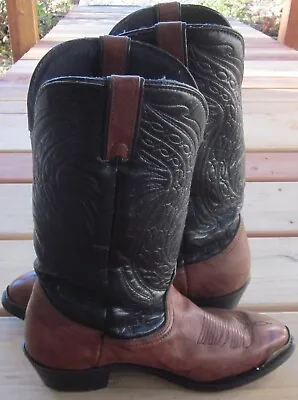 DURANGO (8 EE)  2-TONE Tall STITCHED LEATHER COWBOY BOOTS MADE IN USA METAL TIP • $60.34