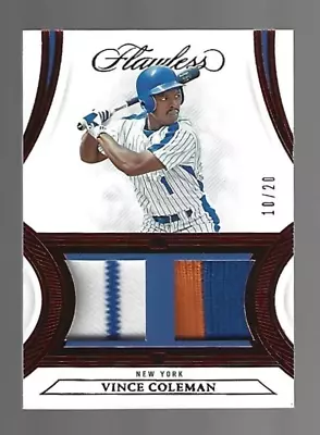 Vince Coleman 2022 Panini Flawless Dual Patches Ruby 10/20  • $99.99