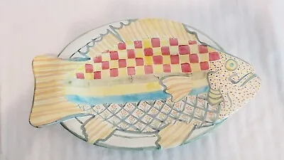 Mackenzie Childs Whimsical Small Fish Platter Retired. For Serving Or Decoration • $75