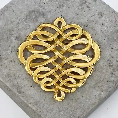 MMA Celtic Knot Brooch Gold Tone Metropolitan Museum Of Art Vintage Jewelry Pin • $26