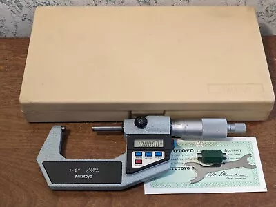 MITUTOYO 1-2 Inch DIGITAL MICROMETER W/ CASE & STANDARD  • $159.99