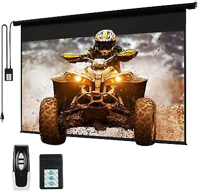 120  Motorized Projector Screen Electric Diagonal Automatic Projection 4:3 HD • $239.99