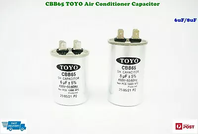 TOYO Air Conditioner Motor Start Run Capacitor 2+2 Pins (6uF/8uF) (G89/G90)  • $11.50