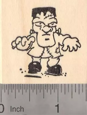 Small Frankenstein Monster Halloween Rubber Stamp D18819 WM • $14