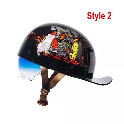 Motorcycle Helmet Baseball Cap Fashion Adults Open Face Motorbike Helmets DOT • $59.99