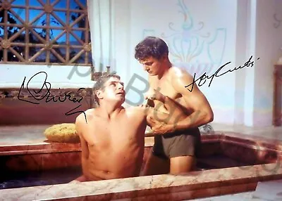 Spartacus TONY CURTIS LAURENCE OLIVIER Bath Scene Beautiful Signed 7x5 Photo. • £5.99