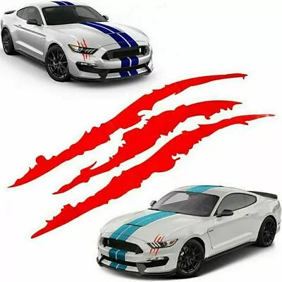 Red Monster Claw Scratch Decal Reflective Sticker For Car Headlight Decor • $0.99