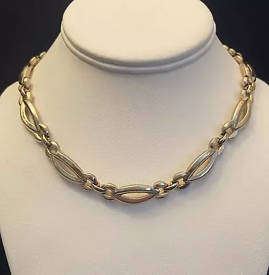 Vintage Signed Monet Gold Tone MCM Modernist Choker Necklace • $9.99