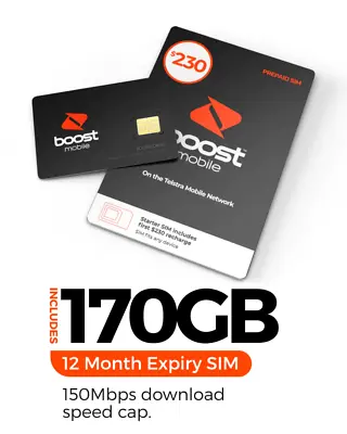 BOOST $230◉170GB Prepaid SIM CARD◉Starter Kit◉3G 4G 5G◉1 Year◉150mbps Download◉ • $219