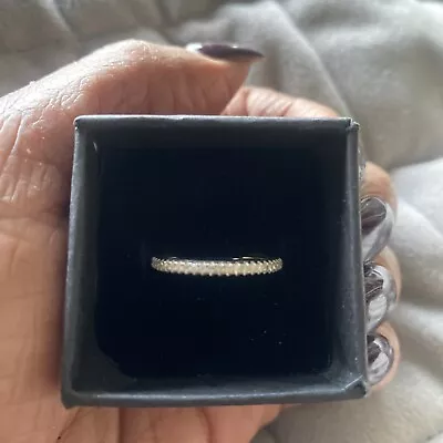 9ct White Gold 0.30ct Real Diamond Full Eternity Ring Size M1/2 • £145