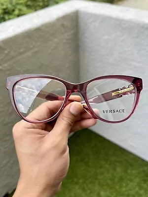 New Versace Mod. 3304 5357 Transparent Red 51/18 Made In Italy 100% Authentic • $89