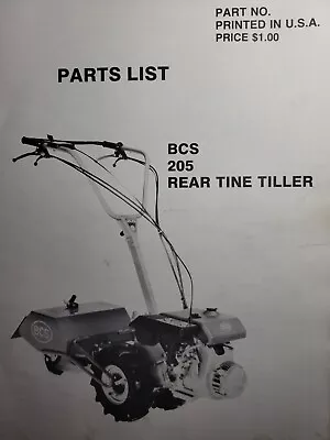 $165.53 • Buy BCS Walk-Behind 205 204 Garden Tractor, Engine & Implements Parts Manual Catalog