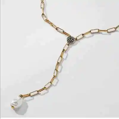 $34.99 • Buy Nadri Capri Pearl Y Drop Necklace NWT
