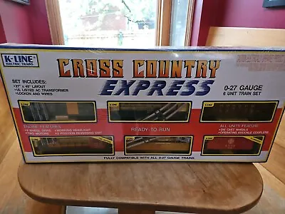 K-Line Cross Country Express 6 Car Train Set W Track Trans O-27 Gauge NEW SEALED • $99.99