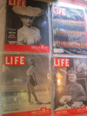 LOT OF 4 VINTAGE LIFE MAGAZINES 1946 Stored In Original Packages • $8.95