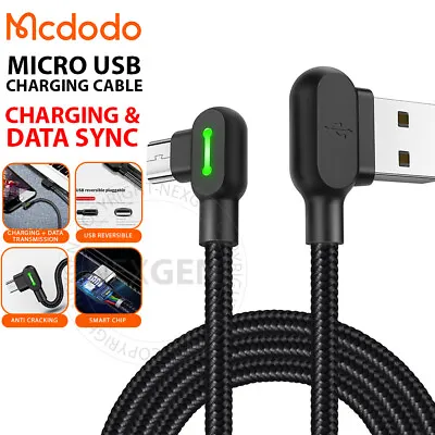 MCDODO Fast USB Cable Heavy Duty Charging Syn Charger Micro-USB 90 Degree Angle • $11.59