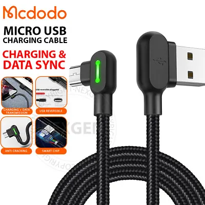 Mcdodo USB To Micro-USB 90° Fast Charging Cable Heavy Duty Data Sync Charger • $13.90