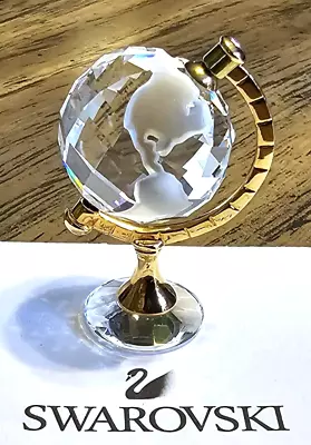 🌎 Swarovski Crystal Memories 1996 Gold Plated Miniature Globe Figurine Frosted • $20.50