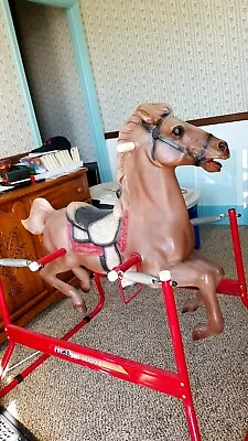 Hedstrom Vtg Childs Ride Bouncy Horse Rocking Spring 1960's Toy Display Man Cave • $19.99