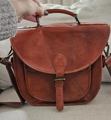 Leather Bag Rofozzi Icon Camera Brown Leather Bag Purse Vintage Look DSLR Bag • $30