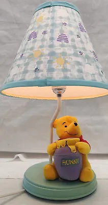 Winnie The Pooh Plush Desk Table Light Lamp Shade Large Honey Pot Blue Kids Room • $49