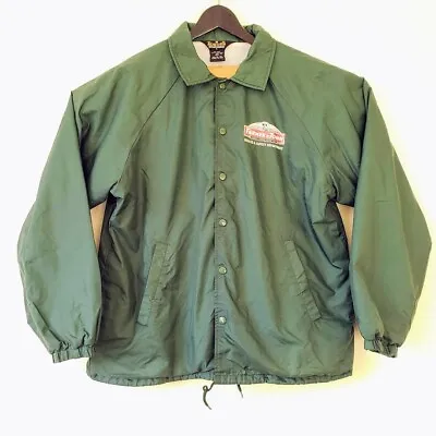 Vintage FARMER JOHN Windbreaker Jacket Health Safety 90s Auburn Lined Green L • $18.71