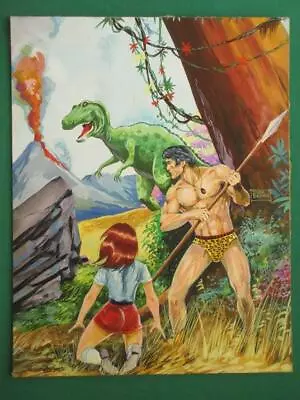 Tarzan Dinosaur Unique Original Mexican Comic Cover Art Signed By Jorge Bernuy • $199.99