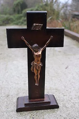 Modernist Mid Century Jesus Christ Table Cross Crucifix Memento Mori #398 • $90