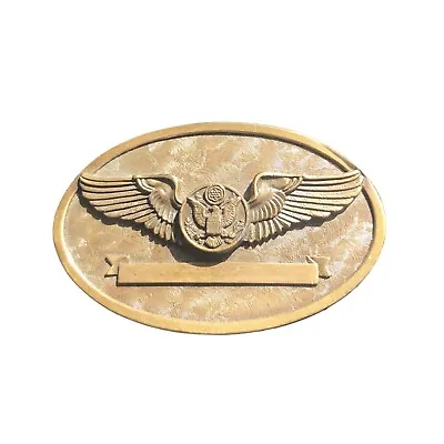 Vintage Aviator's Wings Belt Buckle Collector's Series USAF Aircrew Member Brass • $35