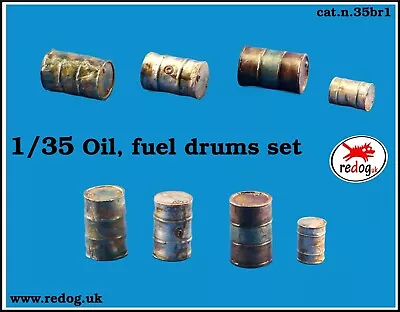 1:35 Oil Fuel Barrels And Drums Cargo Military Scale Model Resin Stowage Kit 1 • £5.99