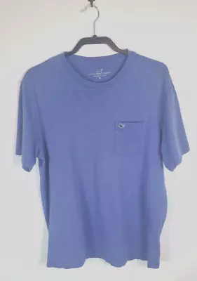 VINEYARD VINES T-Shirt Men's M Light Blue Blue Whale Logo Front Pocket • $15.99