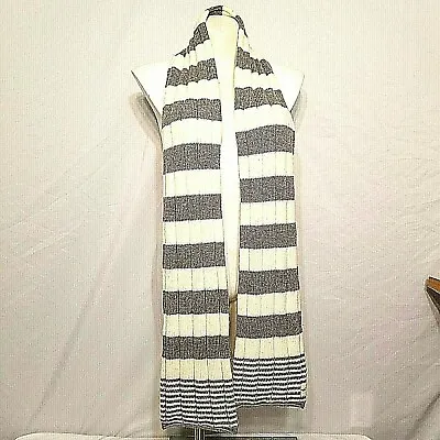 Hollister Women's Soft Woven Wool Blend Scarf Gray & White Oversize 80  X 7  • £19.06