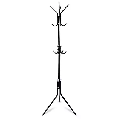 Coat Stand Hat Jacket Umbrella Floor Standing Rack Clothes Hanger 12 Hooks • £14.99