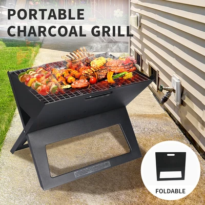 $31.99 • Buy Portable Charcoal BBQ Grill Outdoor Camping Barbecue Set Picnic Foldable Smoker