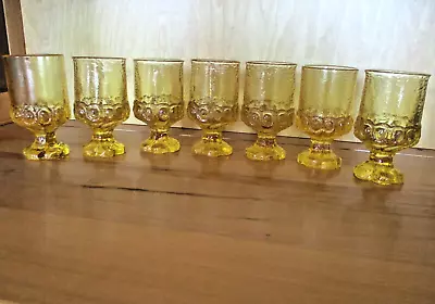 LOT  7~ Franciscan Madeira Cornsilk Yellow Footed Glasses Goblets 8 Oz • $49.99