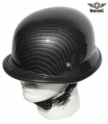 $44.99 • Buy Carbon Fiber Replica German Low Profile Motorcycle Novelty Helmet Nylon Strap