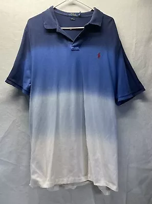 Polo Ralph Lauren Polo Shirt Men XLT Blue Ombre Red Pony Logo Classic Fit • $19.99