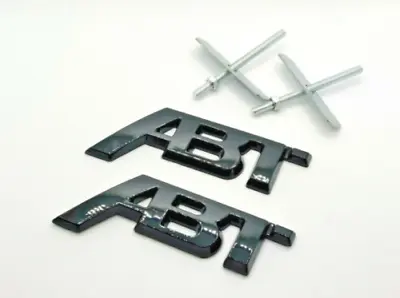 ABT Black Gloss Badge Set Front Grill Rear Boot Emblem Kit Audi! • £82.79