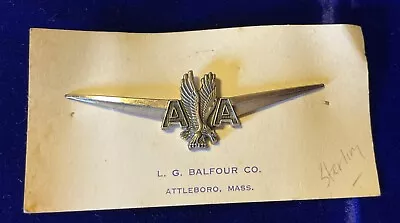 Vintage American Airlines Sterling Silver Pilot Eagle Pin Pinback • $38.95