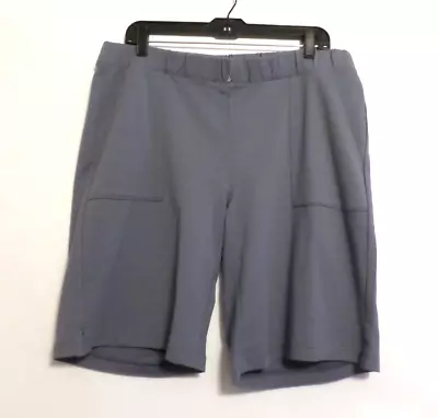 Nwt- J Jill (pure Jill) Bermuda Cotton Knit Shorts-l-blue Shadow-pocket-stretch! • $39.99