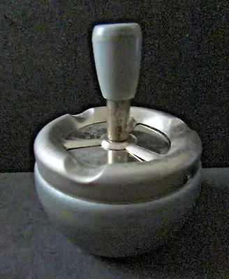 Vintage Mechanical Push Down Metal Spin Action Ceramic Ashtray Germany • $6.95
